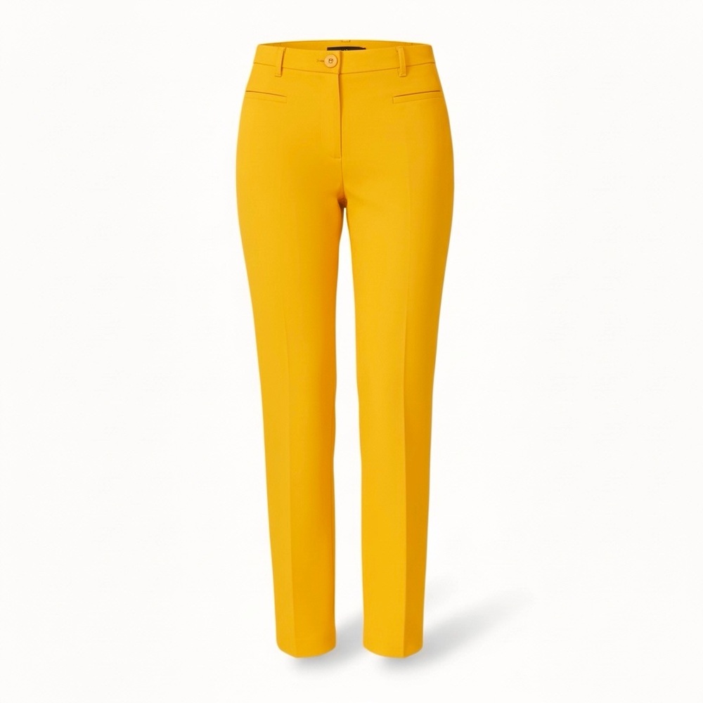 Ann Taylor Cotton Pant with Cuffed Hem in Mustard Yellow - Size 8